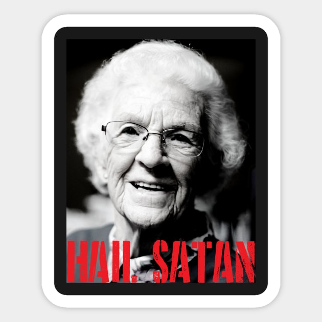 Hail Satan Granny Sticker by artpirate